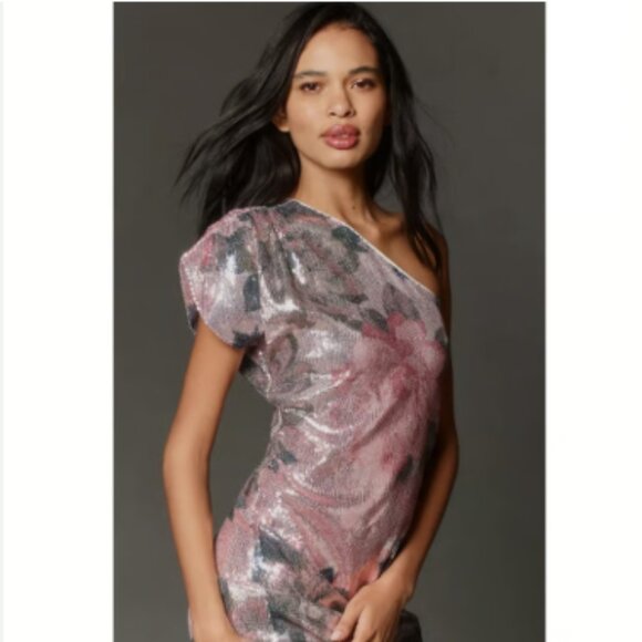 Brand New PORRIDGE one-shoulder floral sequin maxi dress - Picture 6 of 8